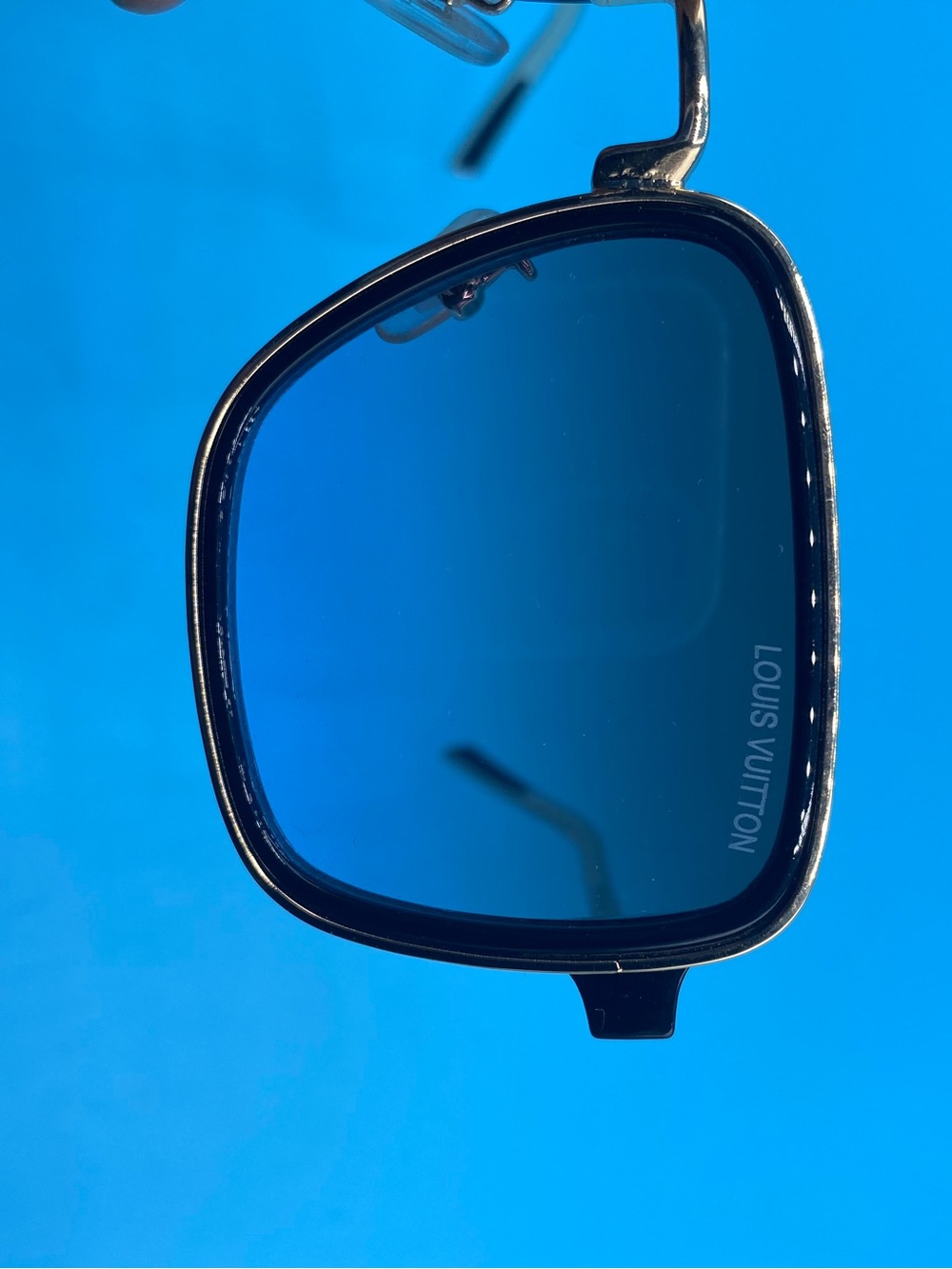 Louis Vuitton Men's Square Sunglasses in Black and Gold-Tone - Picture 3 of 5